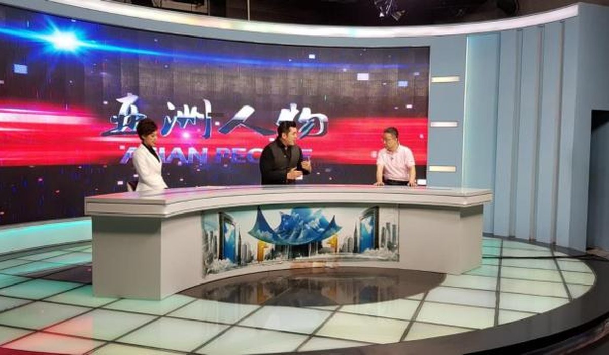 Television studio interview